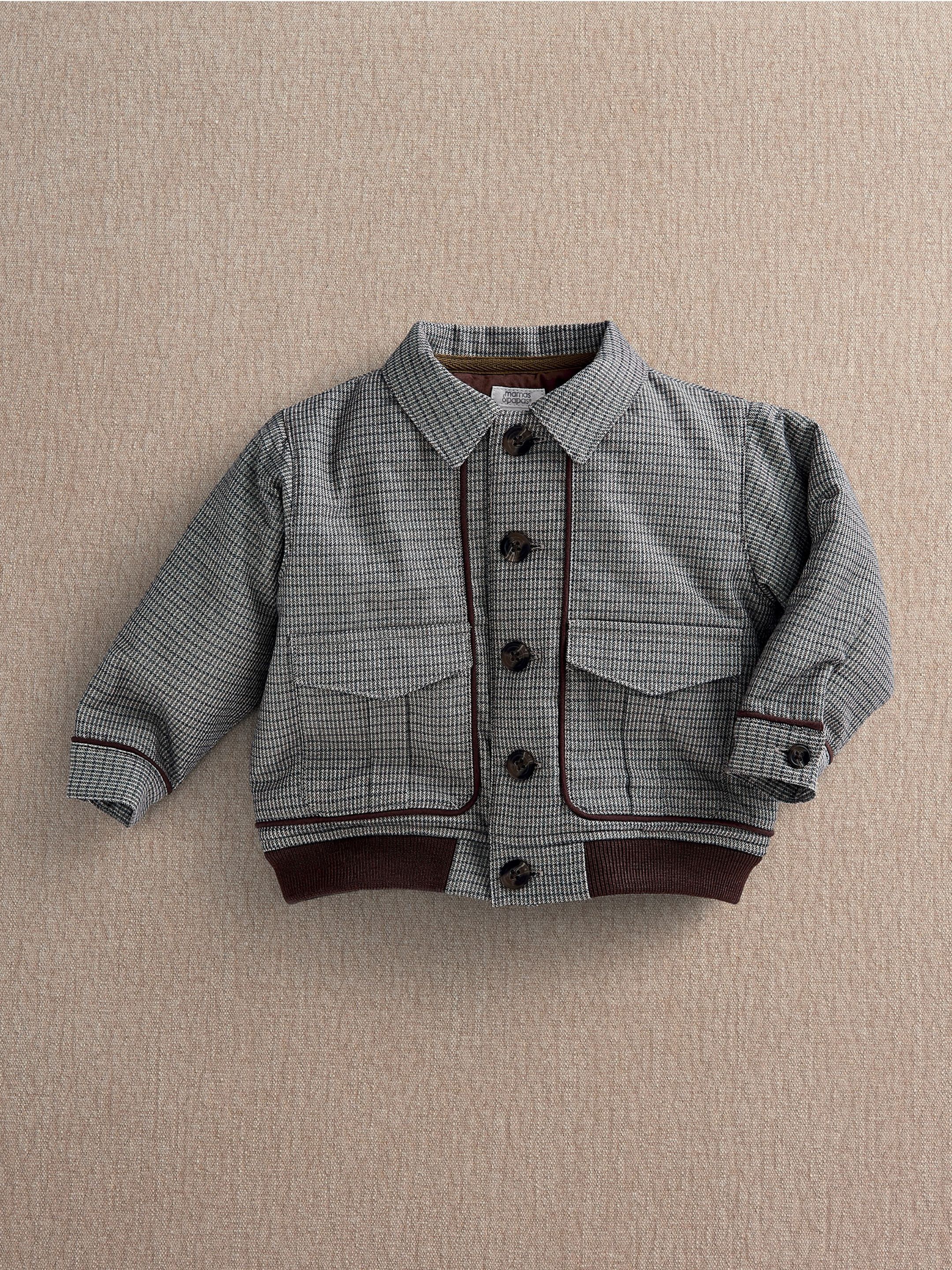 Houndstooth Bomber Jacket, Trousers & Flat Cap Baby Gift Set image number 3